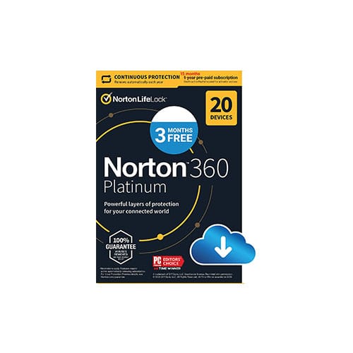 Click to open expanded view Norton 360 Platinum 2022 Antivirus software for 20 Devices with Auto Renewal – Includes VPN, PC Cloud Backup & Dark Web Monitoring