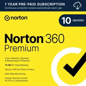Norton – 360 Premium (10 Device) Antivirus Internet Security Software